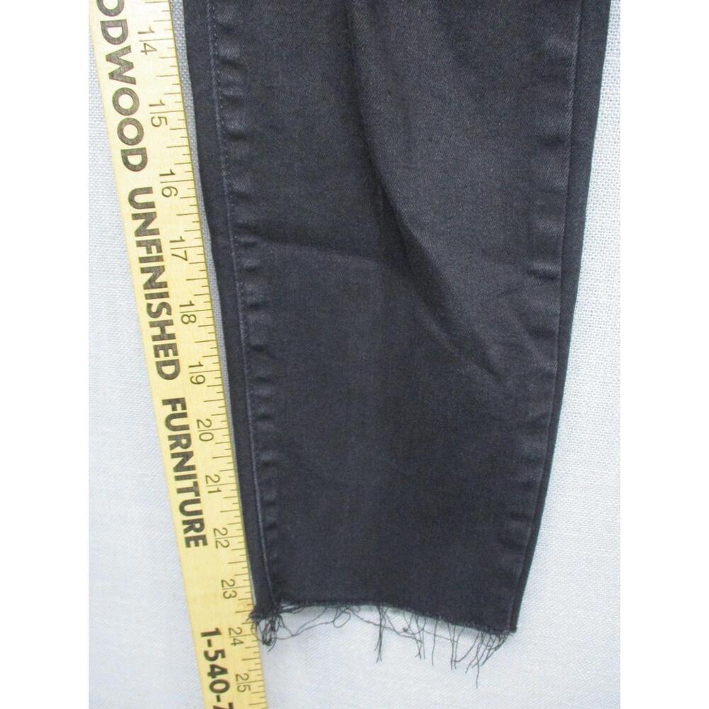 Old Navy Rockstar Black 15oz Distressed Raw Hem Jeggings Womens Size 14P - Picture 6 of 12